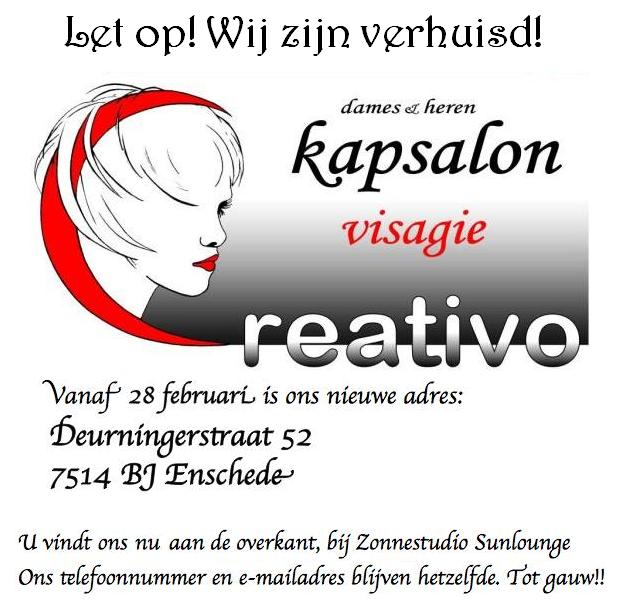 Nieuw adres per 28-02 is: Deurningerstraat 52, aan de overkant bij Zonnestudio Sunlounge