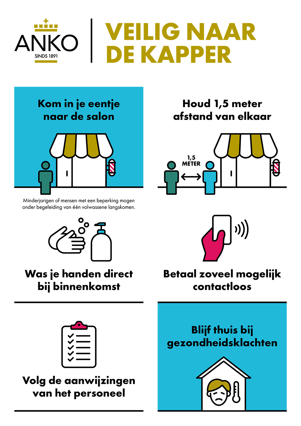 Veilig naar de Kapper - neem deze regels in acht.